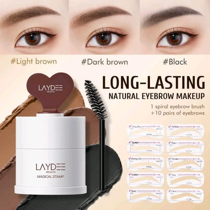 LAYDEE A Versatile Hairline powder - 1 SPIRAL EYEBROW BRUSH + 10 PAIRS OF EYEBROWS