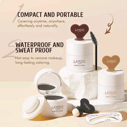 LAYDEE A Versatile Hairline powder - 1 SPIRAL EYEBROW BRUSH + 10 PAIRS OF EYEBROWS
