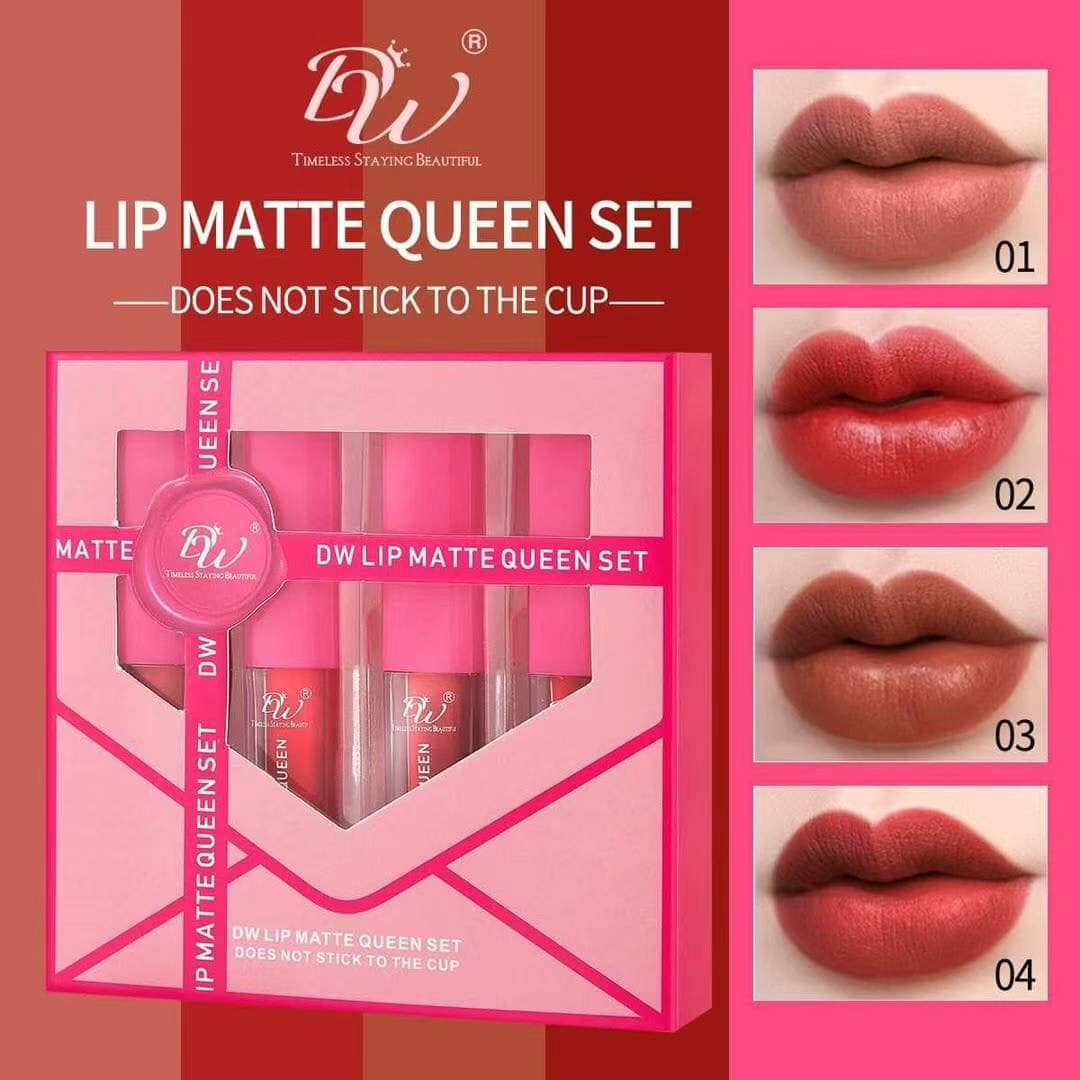 DW Cosmetics Lip Matte Queen 4-in-1 Set