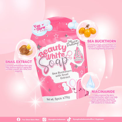 YOU GLOW BABE - BEAUTY WHITE SOAP | 10X POWER WHITENING | 5PCS PER PACK