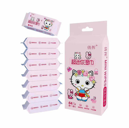 Mini Wet Wipes Portable Travel Size 8pcs in 1 Pack