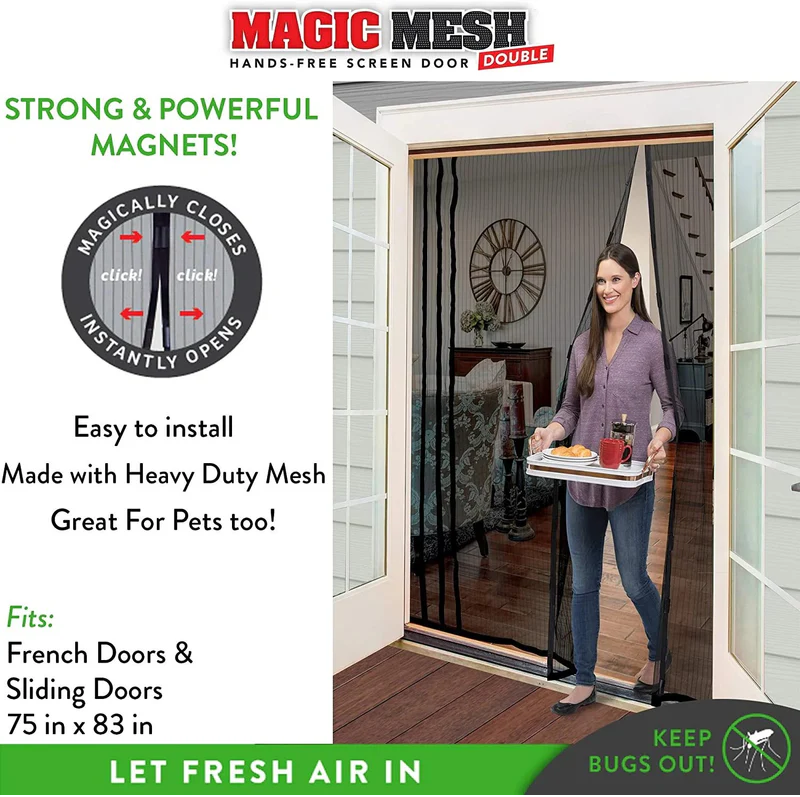 Magic Mesh Instant Screen Door Soft Screen Door Anti Mosquito Fly Mesh Curtain Magnetic Net Screen Door