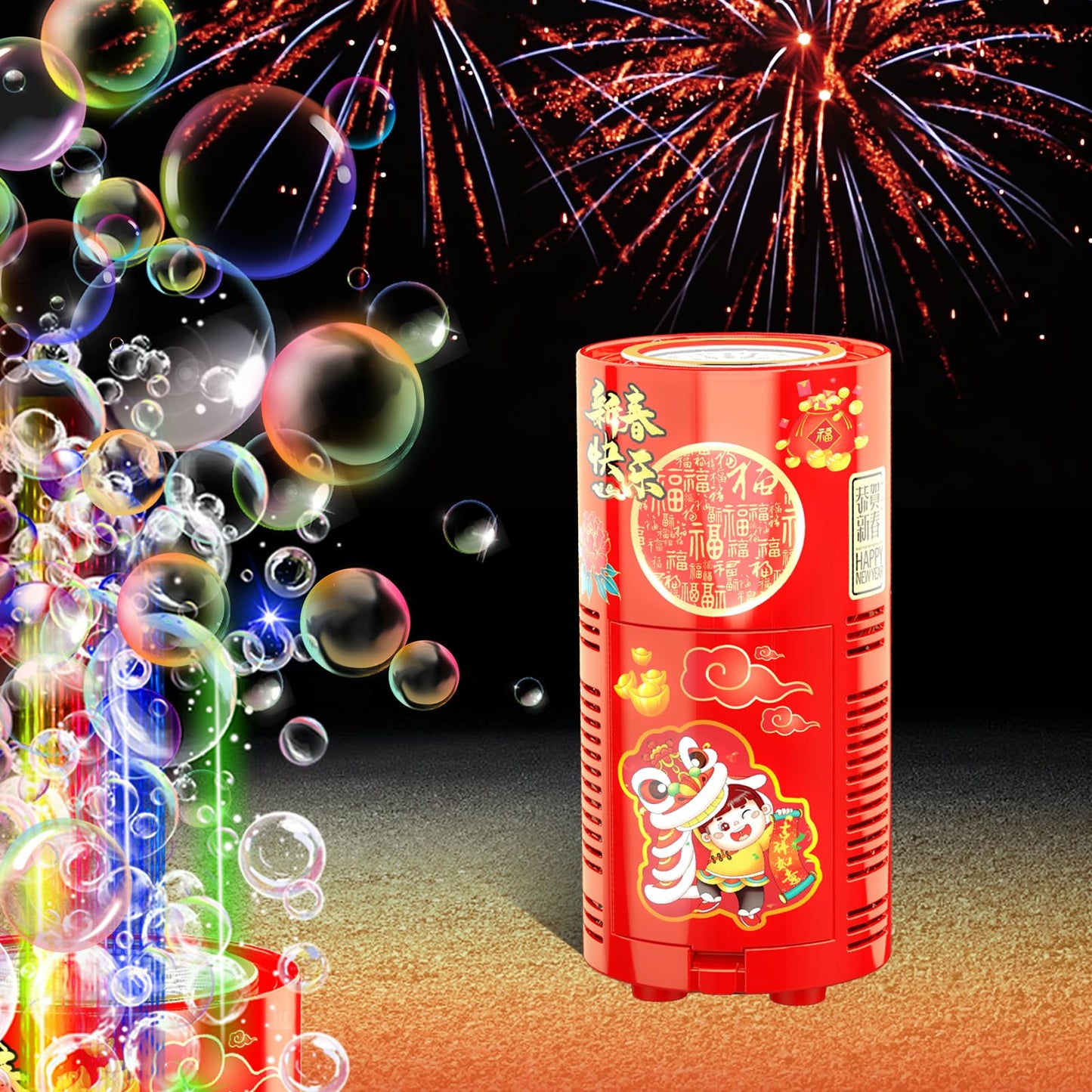 Electric Fireworks Bubble Machine Toys with Lightning & Sound