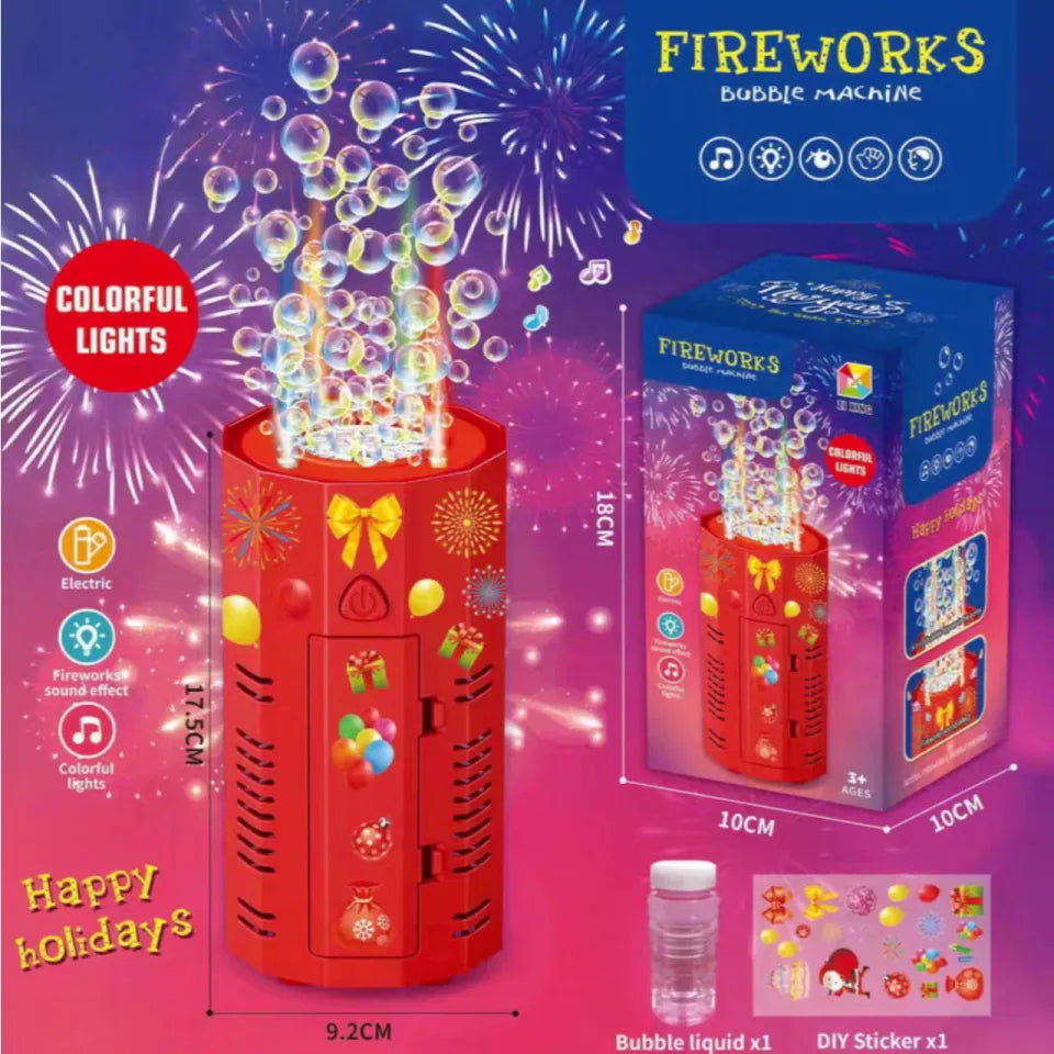 Electric Fireworks Bubble Machine Toys with Lightning & Sound