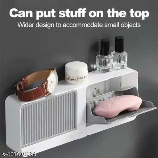 Double Grid Soap Holder Flip Box Storage