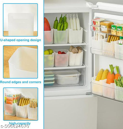 Portable Single Compartment Refrigerator Storage Box Cute Multi-Functional Design with Side Door Access for Lunch Containers