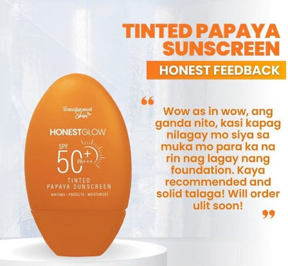 HONEST GLOW TINTED PAPAYA SUNSCREEN SPF 50 PA++++ 50ML WITH NIACINAMIDE