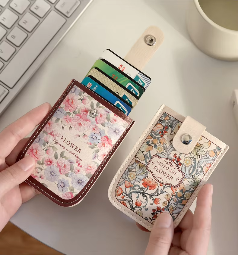 Ultra-Thin Compact Pull-Out ID Card Holder with Multi-Card Slots Large-Capacity Creative Business Card Storage