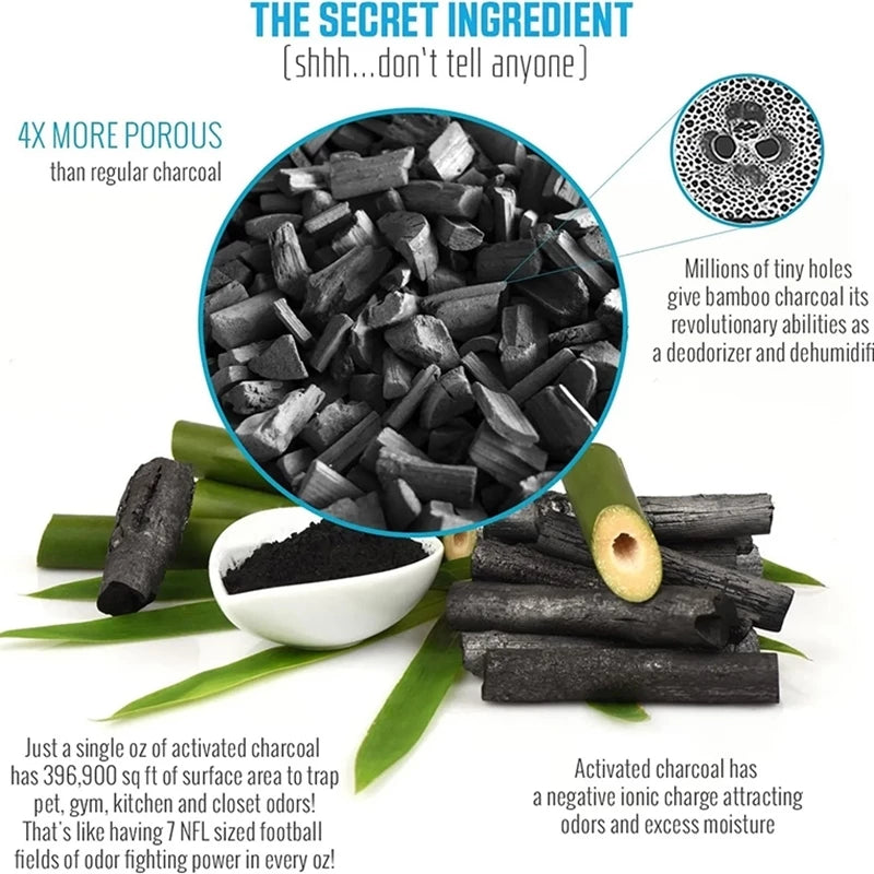 Activated Bamboo Charcoal Bag Odor Remover Air Purifying Bags Deodorant