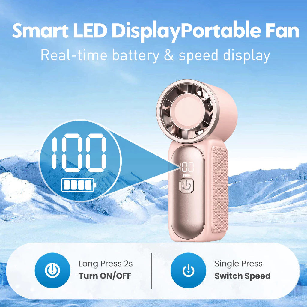 X688 NEW mini fan Portable Mini Handheld Fan 3.5 Inch High 1-100 Speed Personal Turbo Strong Wind Outdoor Travel Fan