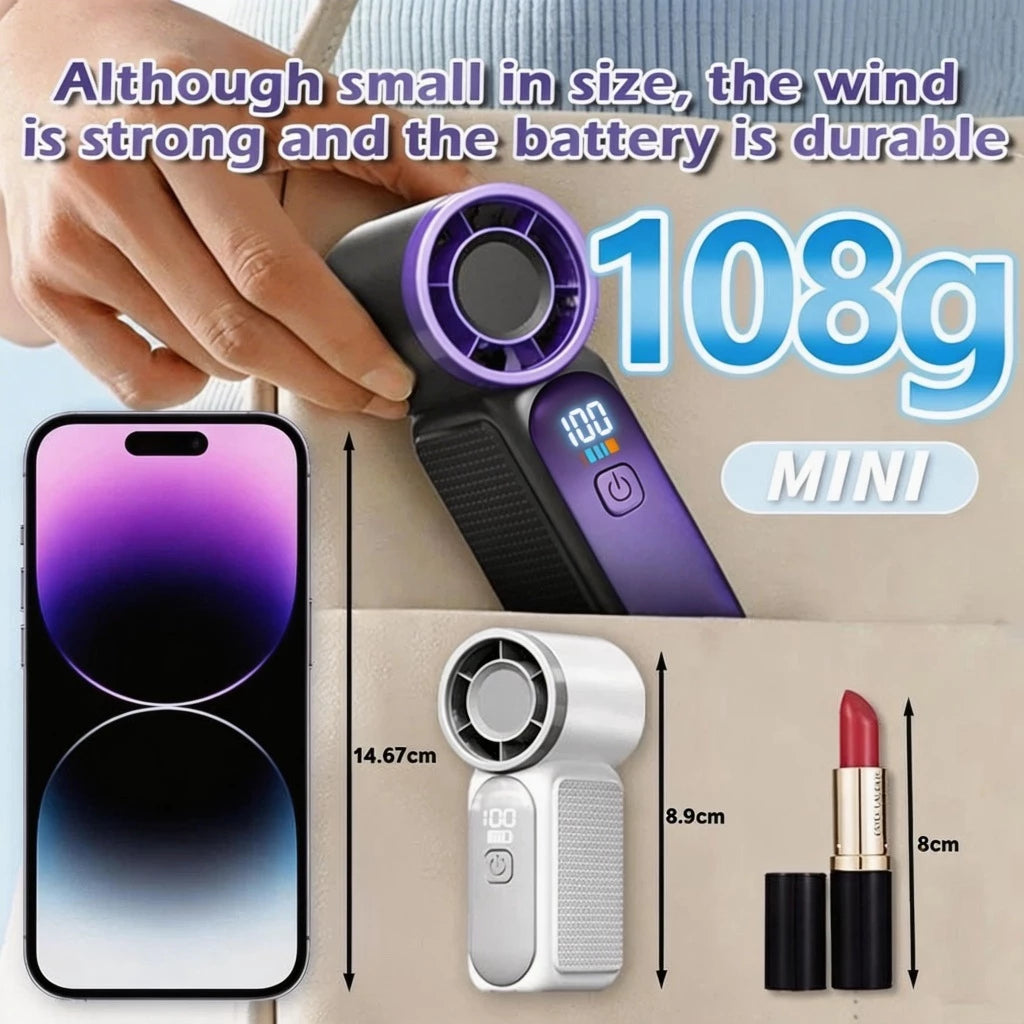 X688 NEW mini fan Portable Mini Handheld Fan 3.5 Inch High 1-100 Speed Personal Turbo Strong Wind Outdoor Travel Fan
