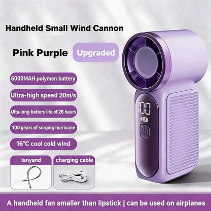 X688 NEW mini fan Portable Mini Handheld Fan 3.5 Inch High 1-100 Speed Personal Turbo Strong Wind Outdoor Travel Fan