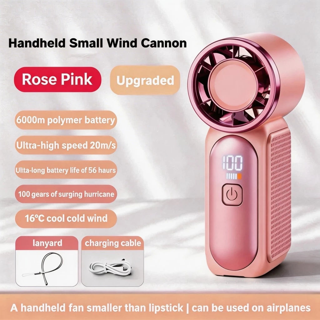 X688 NEW mini fan Portable Mini Handheld Fan 3.5 Inch High 1-100 Speed Personal Turbo Strong Wind Outdoor Travel Fan