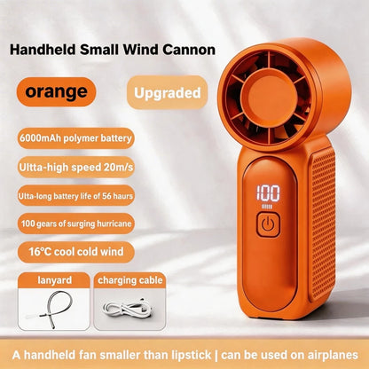 X688 NEW mini fan Portable Mini Handheld Fan 3.5 Inch High 1-100 Speed Personal Turbo Strong Wind Outdoor Travel Fan