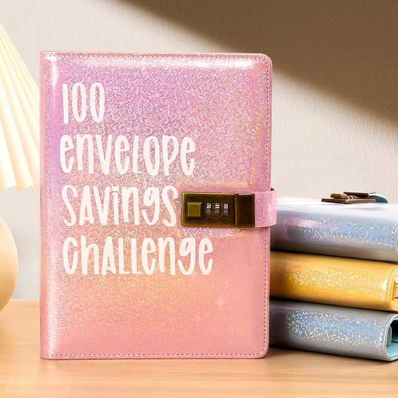 100 Envelope Savings Challenge Ring Binder Cash Stuffing Binders