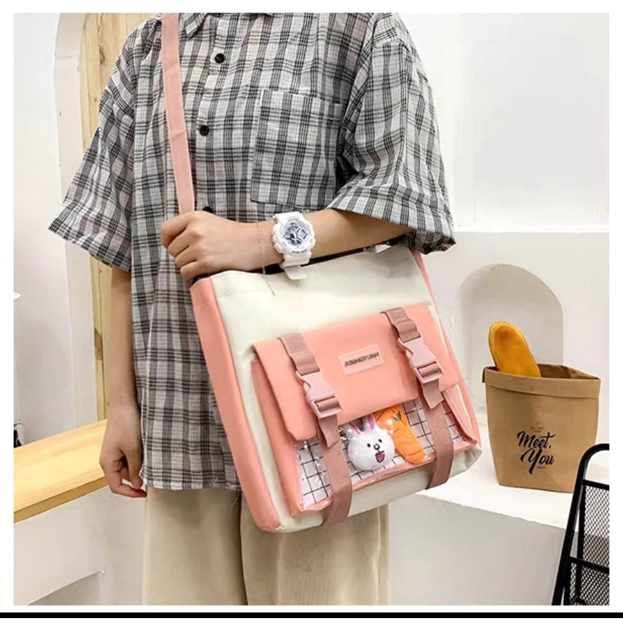 JNK #2203 Multi-Purpose 4in1 School Backpack Canvas Student Backpack Unisex Bag