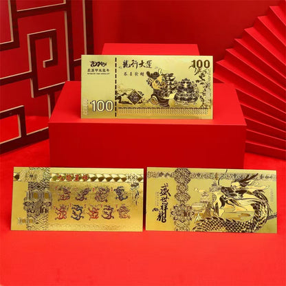 GOLD LUCKY DRAGON FOIL - GOOD LUCK CHARMS FOR MONEY