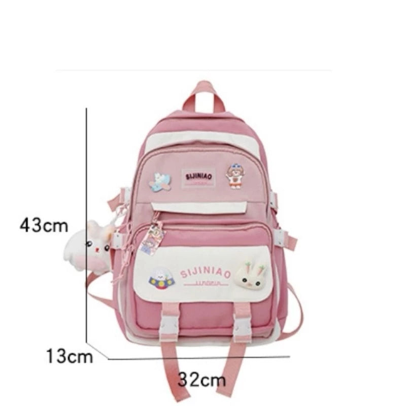 YQY New Multi-pocket Nylon School BackPack Waterproof Student Laptop Backpack For Girls College 1300
