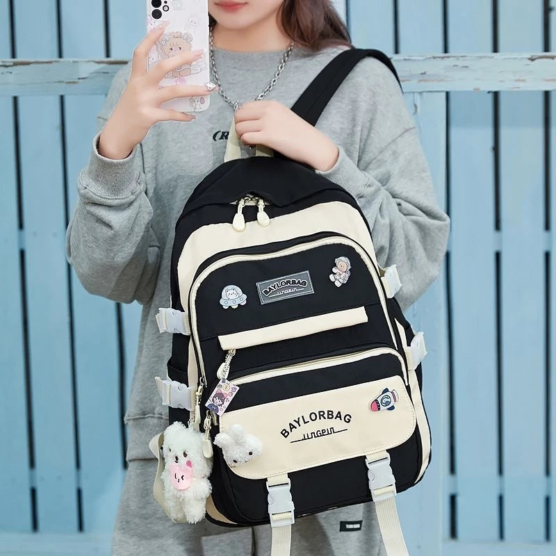 YQY New Multi-pocket Nylon School BackPack Waterproof Student Laptop Backpack For Girls College 1300
