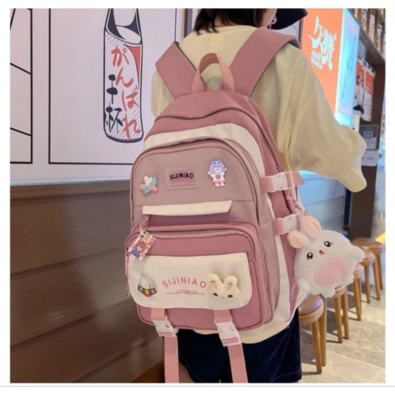 YQY New Multi-pocket Nylon School BackPack Waterproof Student Laptop Backpack For Girls College 1300