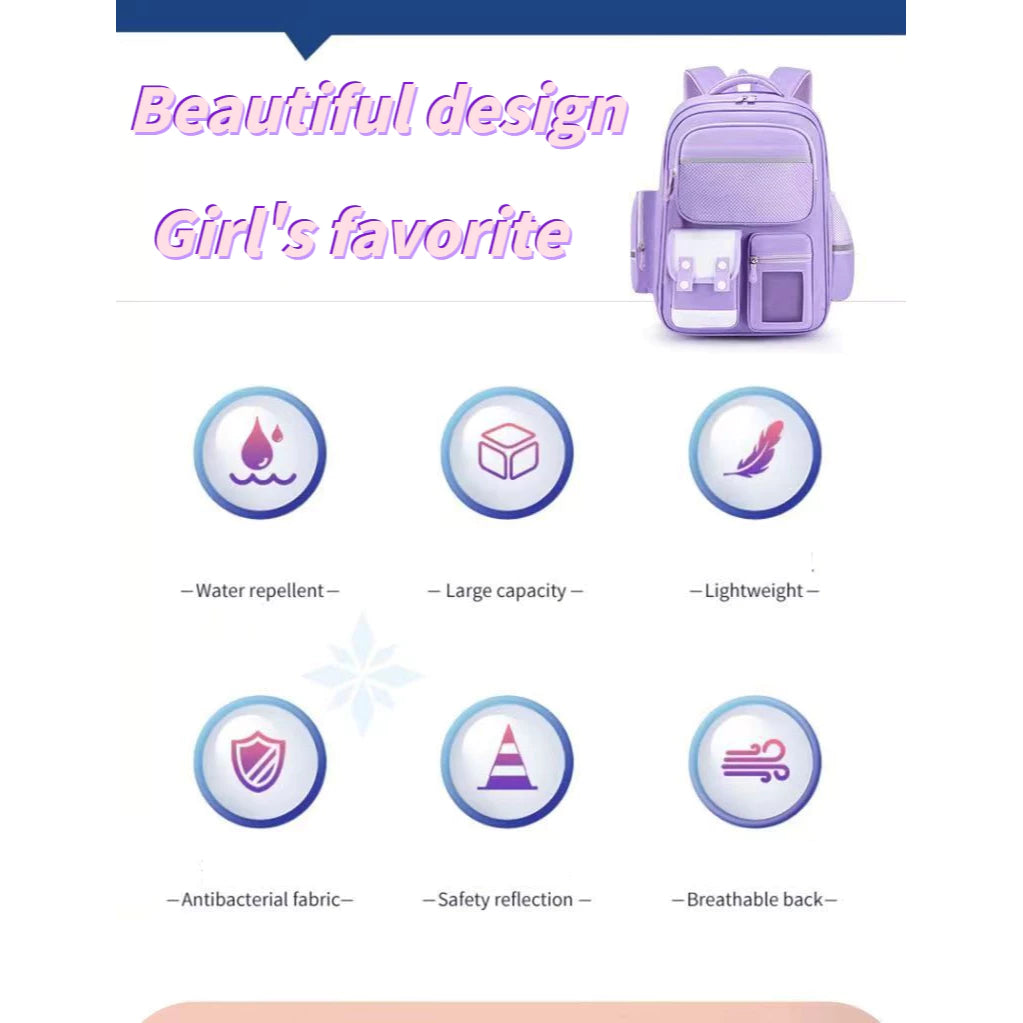 New Sanrio Kuromi Double-Deck Big Capacity School Bag For Girl Waterproof Bagpack Student