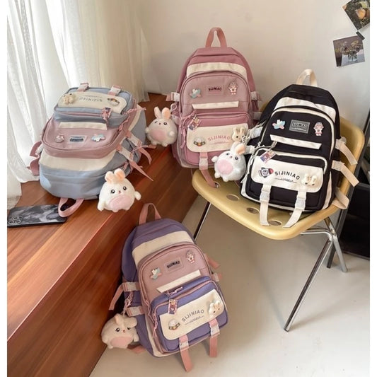 YQY New Multi-pocket Nylon School BackPack Waterproof Student Laptop Backpack For Girls College 1300