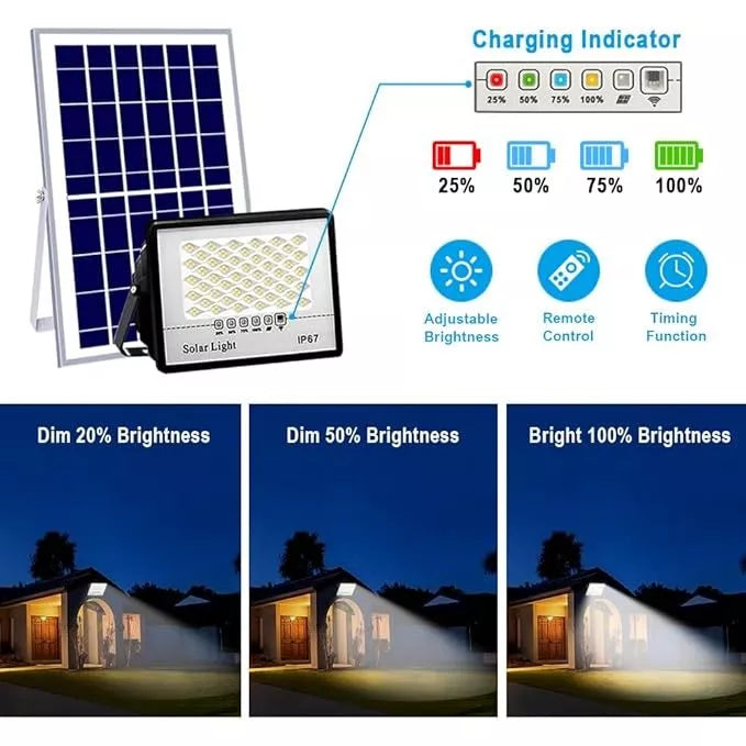 Solar Light outdoor waterproof IP68 80000W Solar flood light Indoor Light Street light With Remote