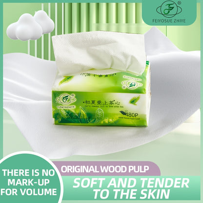 480 Sheets TC Organic Green Tea Facial Tissue Paper Towel