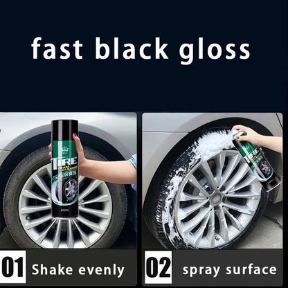 Tire Foam Cleaner Car Tire Black Retreading Maintenance Motor Tire Spray Foam Cleaner Polish