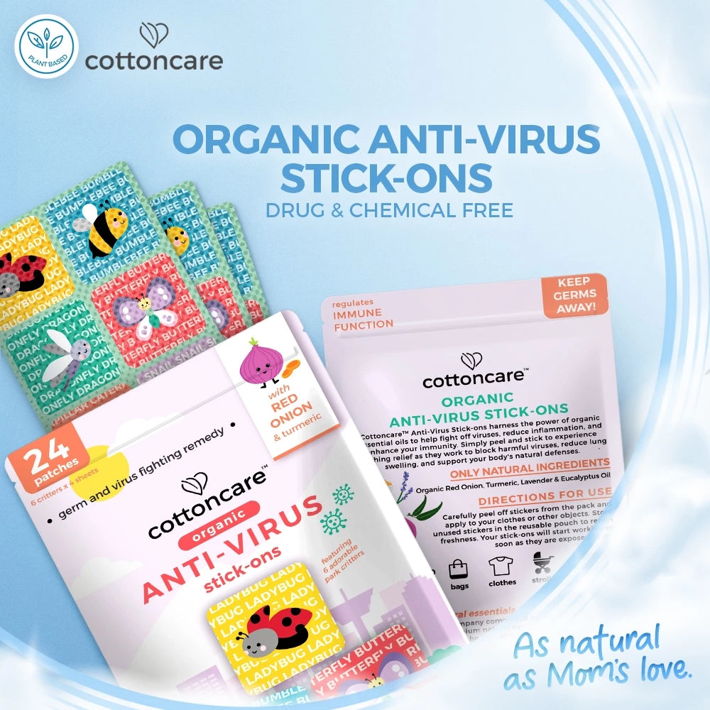 Organic Anti-Virus Stick Ons Red Onion Turmeric Sticker Patch Central Drug Free (24pcs)