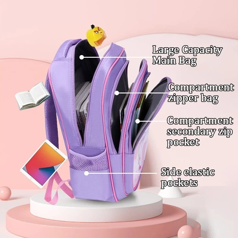3D children's backpack lunch box pencil case student school bag unisex bag