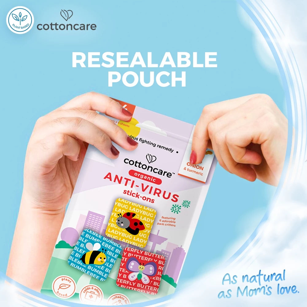 Organic Anti-Virus Stick Ons Red Onion Turmeric Sticker Patch Central Drug Free (24pcs)