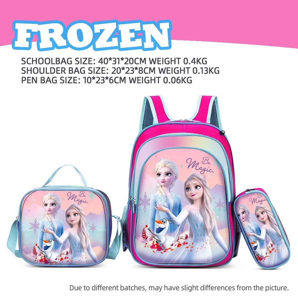 3D children's backpack lunch box pencil case student school bag unisex bag