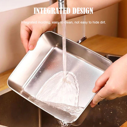Stainless steel box Food Tray Fresh Keeping Box Food Container With Cover Food Storage organizer