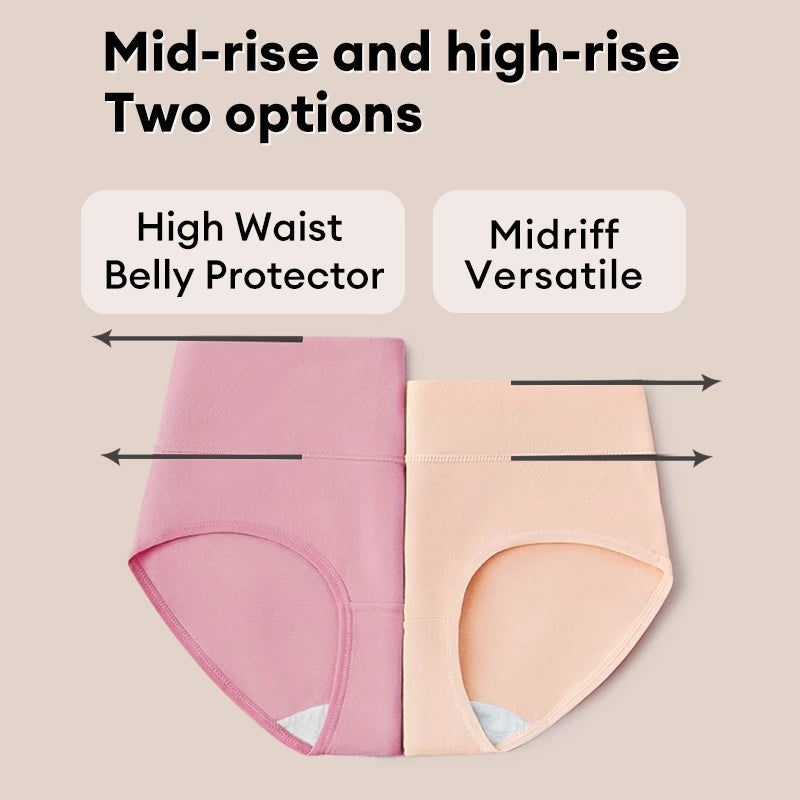 M-3XL Cotton Panties Medium/High Waist Tummy Control Elastic Design Elastic Women's underwear M1010 Assorted Random Color
