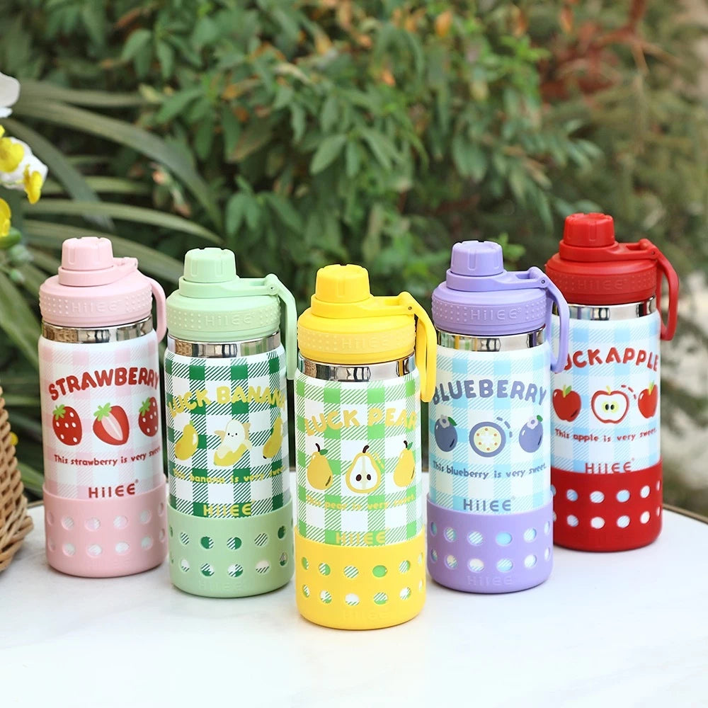 Hilee Fruit Kids Vacuum-Insulated Stainless Steel Drinking Water Bottle with Paracord Drinkware