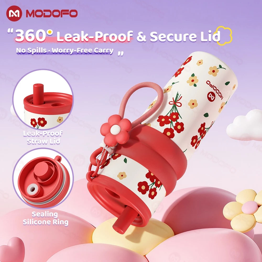 MODOFO Tumbler Hot and Cold Water Bottle Tumbler for Women Insulated Tumbler with Straw and Handle