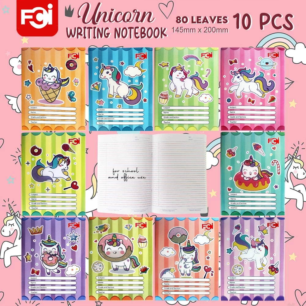 FCI Writing Notebook, New Assorted School Supplies10pcsx80s Design for Kinder-Gr. 3, (Sold per Ream)