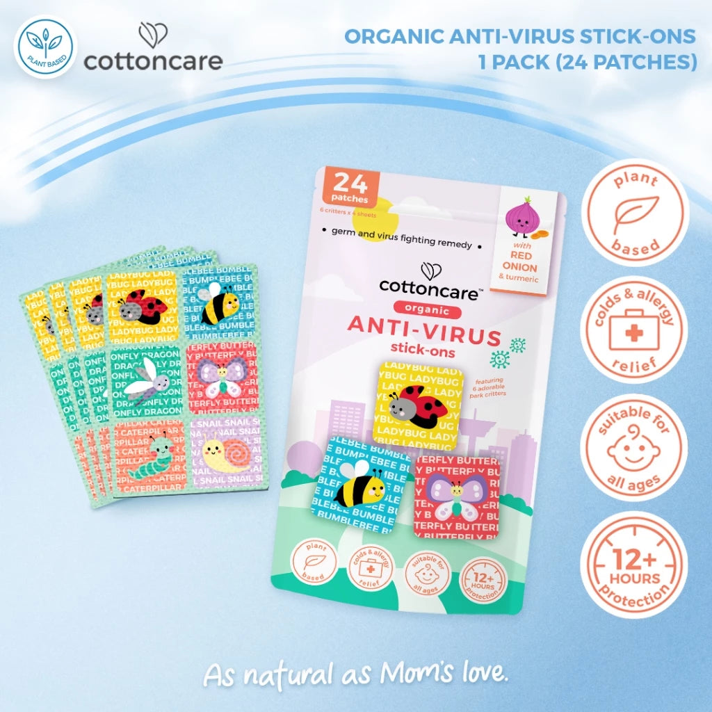Organic Anti-Virus Stick Ons Red Onion Turmeric Sticker Patch Central Drug Free (24pcs)