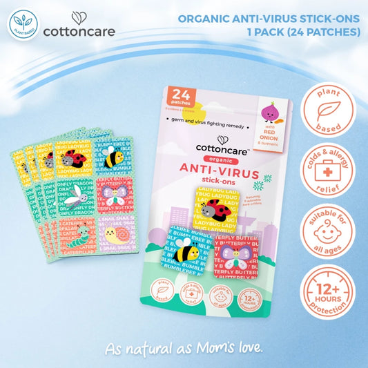 Organic Anti-Virus Stick Ons Red Onion Turmeric Sticker Patch Central Drug Free (24pcs)