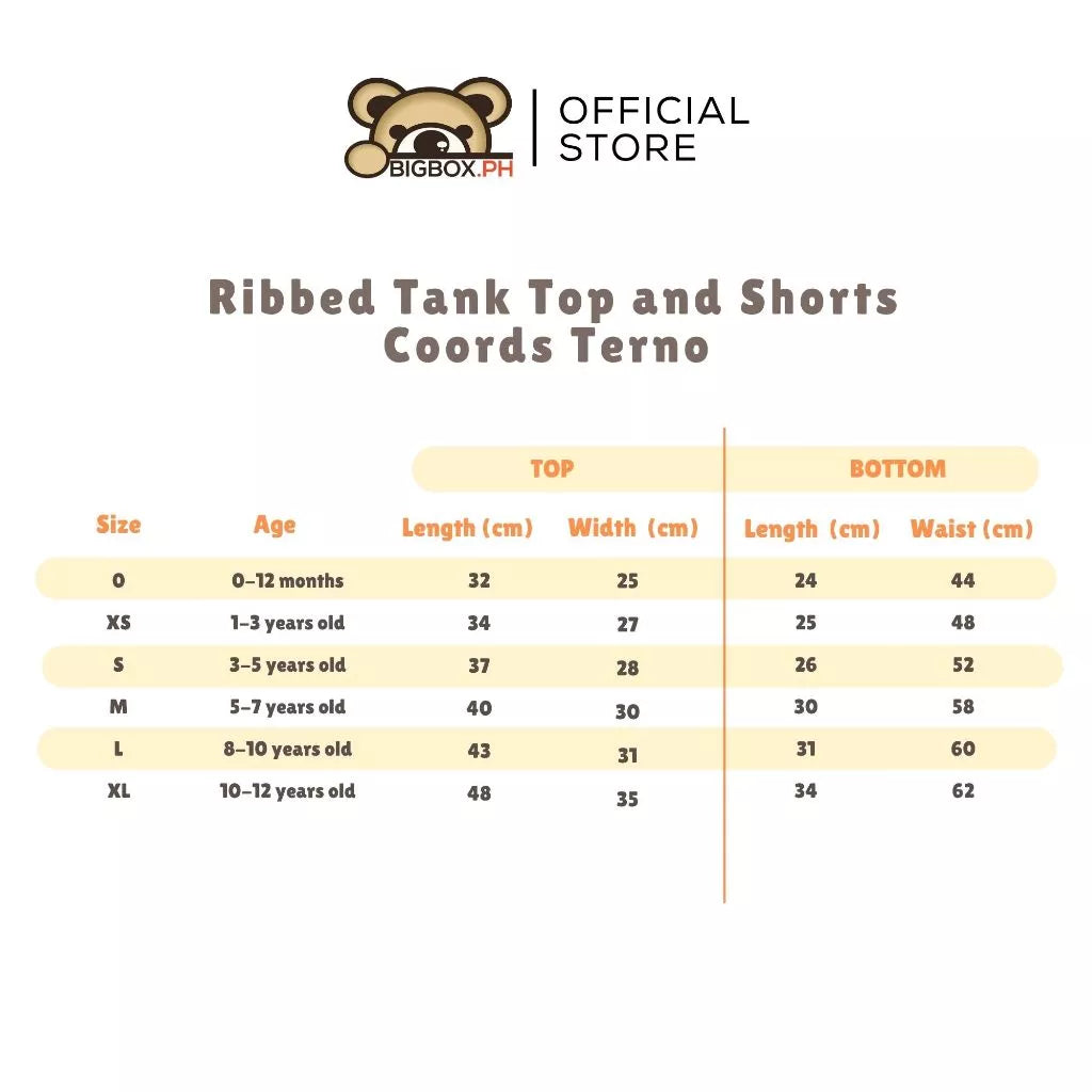 BigboxPH Kids Ribbed Sando Shorts Terno for Kid Girl 1-12 Years Old | Cute Pambahay & Panglakad