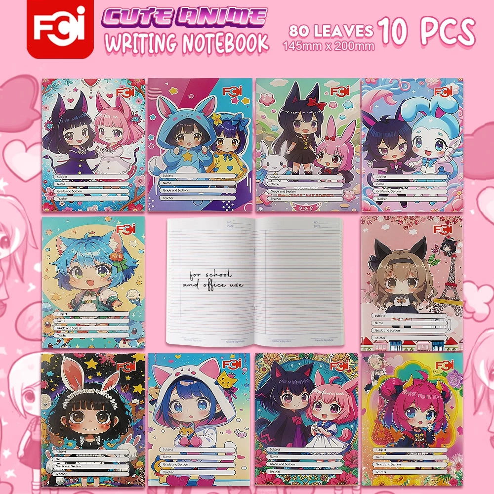 FCI Writing Notebook, New Assorted School Supplies10pcsx80s Design for Kinder-Gr. 3, (Sold per Ream)