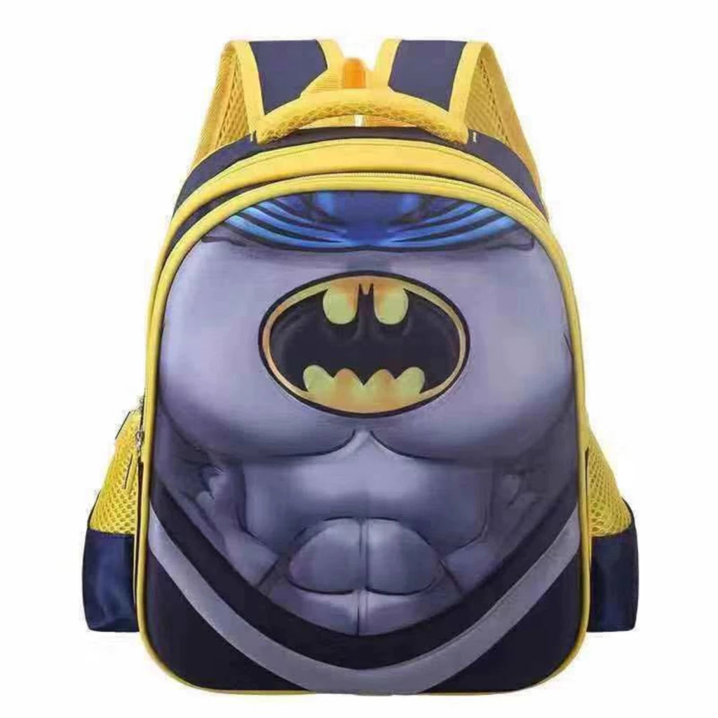 SY 3-Zipper Superhero School bag Backpack for Boys–Durable Student Bookbag with 3D Cartoon #B216