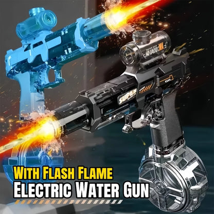 Electric Water Gun with Flame Effects – Large Capacity Rapid-Fire Toy, Perfect Christmas Gift