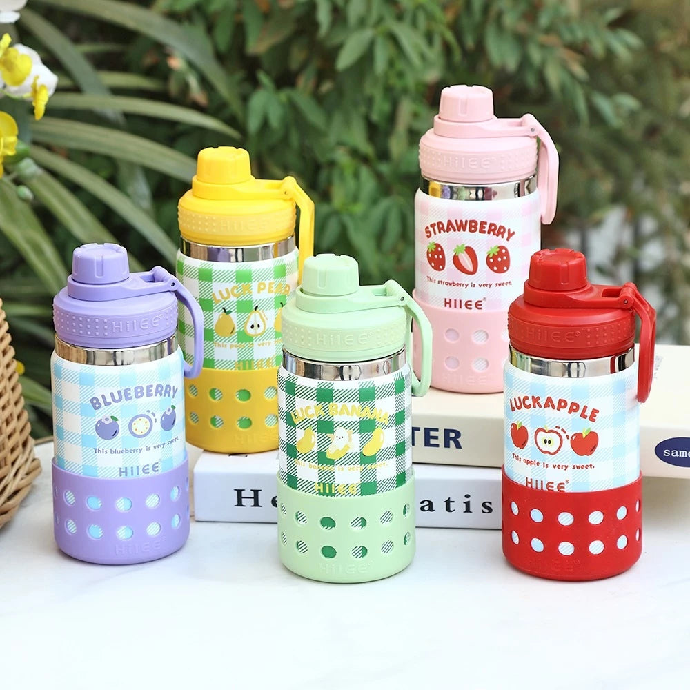 Hilee Fruit Kids Vacuum-Insulated Stainless Steel Drinking Water Bottle with Paracord Drinkware