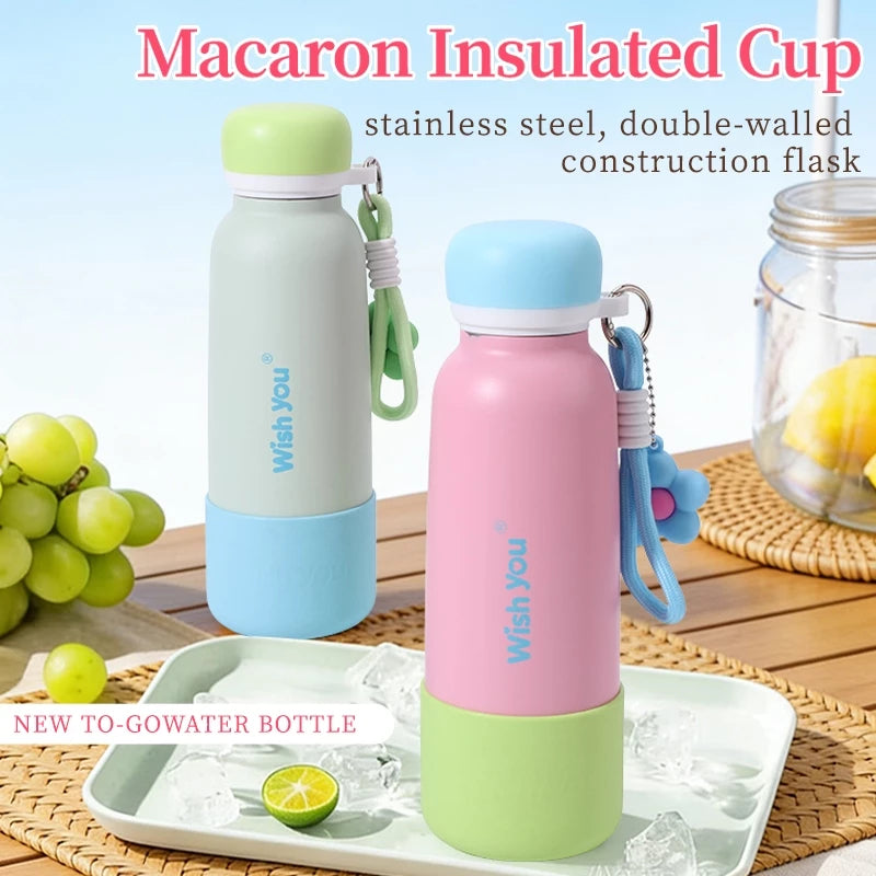 Macaron Insulated Cup 600ml Double Wall 304 Stainless Steel Insulated Flask for Hot & Cold Beverages