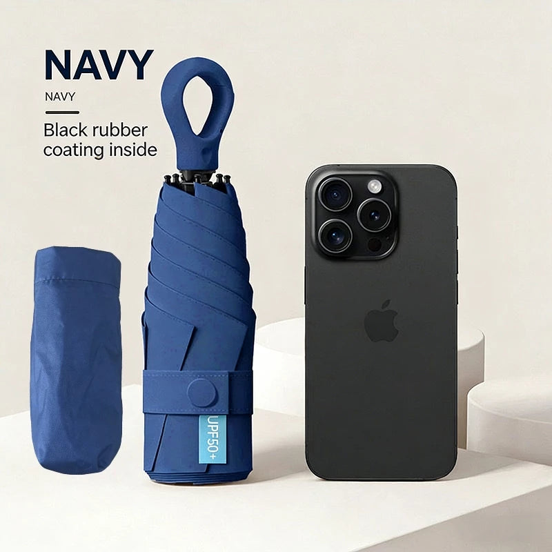 Automatic Ring Buckle Handle Umbrella Durable Rain and Sun UV Protection Umbrella