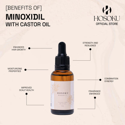 HOSOKU Minoxidil Hair Growth Scalp Solution 15% | Oil-Based