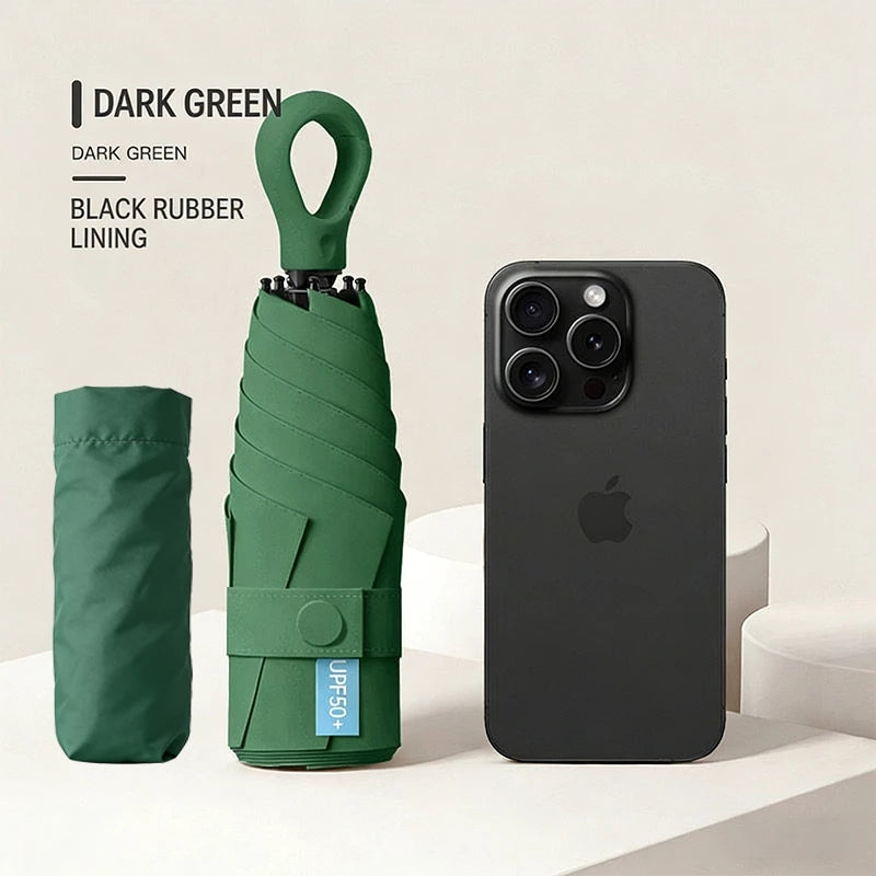 Automatic Ring Buckle Handle Umbrella Durable Rain and Sun UV Protection Umbrella