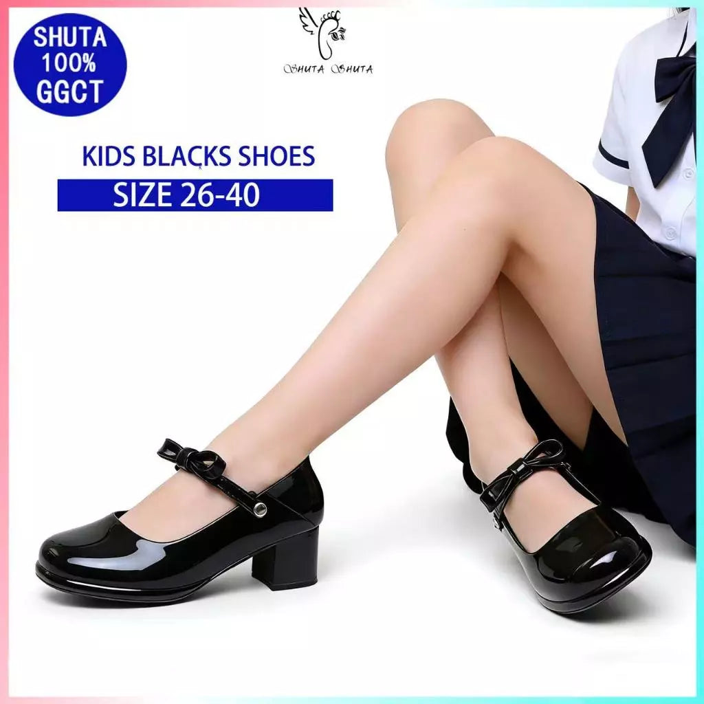 SHUTA New 2-inchs High Heel Black Shoes For Women Shiny Slip-on High heels For school and office